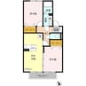 フリージアＭ（下植木町） 2DKの間取り