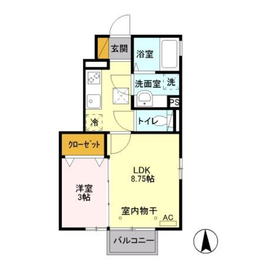 間取図 プリムローズＡ（長沼町）