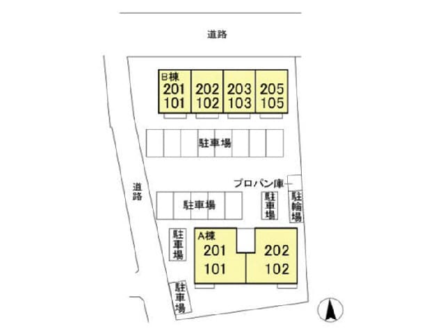 配置図 さざんかＢ（曲輪町）