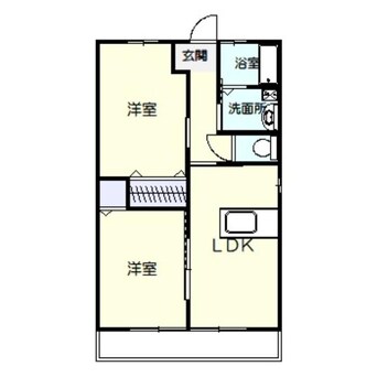 間取図 ハニーハイツＢ（田部井町）