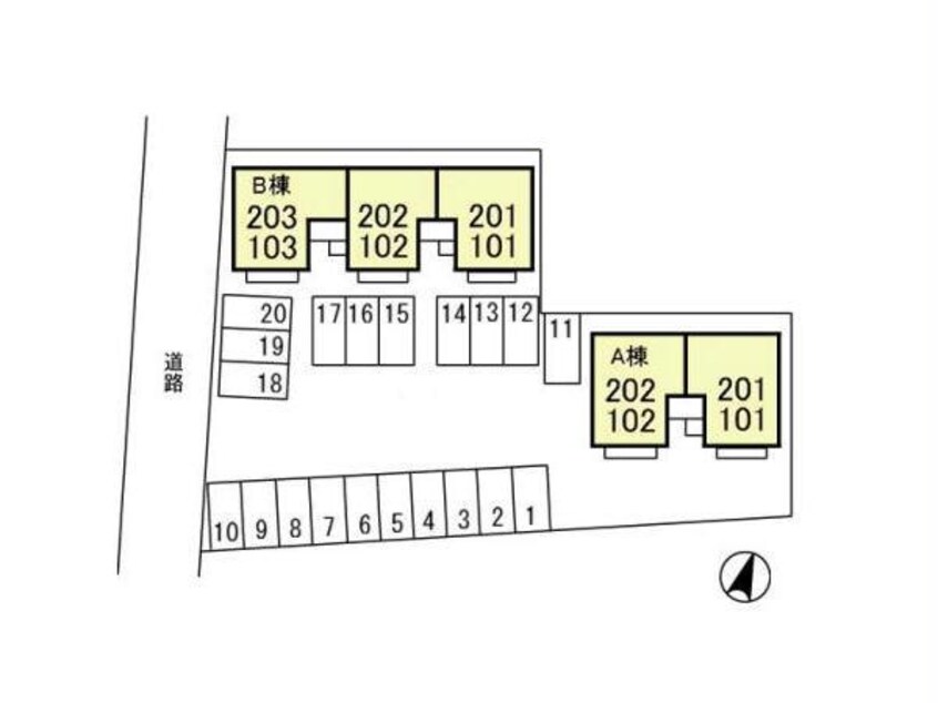 配置図 グリーンアベニューＡ（三室町）