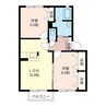 ケイコーポA（三室町） 2LDKの間取り