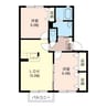 ケイコーポA（三室町） 2LDKの間取り