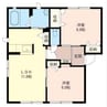ソレアードＥ（東町） 2LDKの間取り