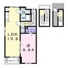 バレンタインＣ（境伊与久） 1LDKの間取り