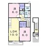 サンパティークⅣ（小泉町） 2LDKの間取り