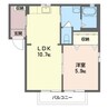 メゾン・ド・プリンB（連取町） 1LDKの間取り