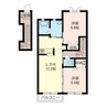 プルメリア（昭和町） 2LDKの間取り