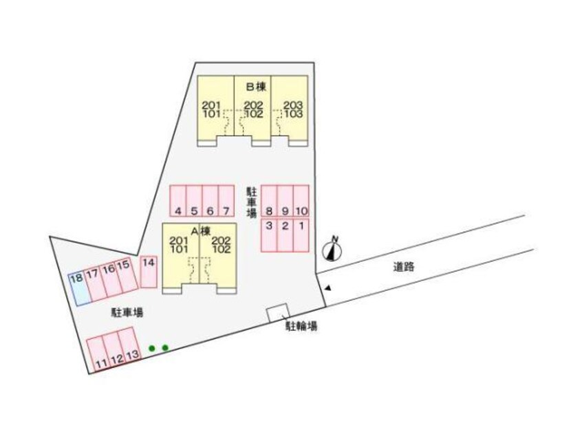 配置図 プレジールＡ（八寸町）