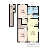 アムール・シャトーA（山王町） 2LDKの間取り