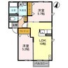 ヴィラ・ブルーノＨ（稲荷町） 2LDKの間取り