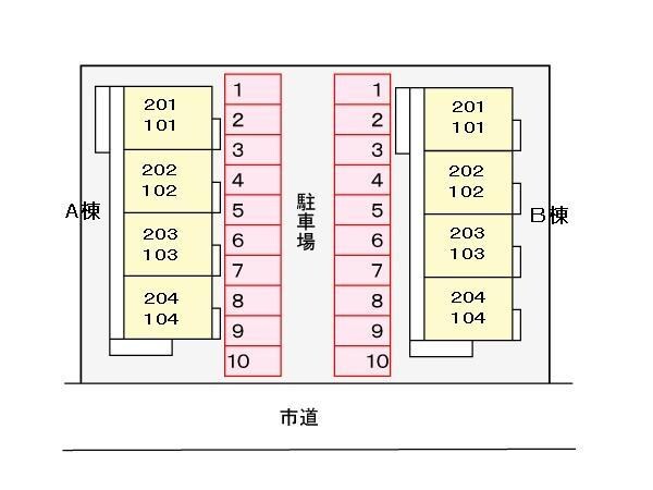 配置図 パークタウンＡ（下植木町）