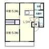 アネシス韮塚（韮塚町） 2LDKの間取り