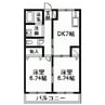 エルハイムＡ（茂呂町） 2DKの間取り