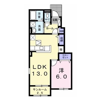 間取図 グリーンフォールズ山王B（山王町）