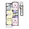 グリーンフォールズ山王B（山王町） 2LDKの間取り