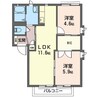 サンフォレストB（連取本町） 2LDKの間取り