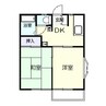 エステート連取（連取町） 2DKの間取り