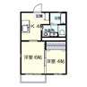 グランドソレーユ（茂呂町） 2DKの間取り
