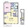 サンドリオン（富塚町） 1LDKの間取り