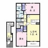 フルール・ド・パルク 2LDKの間取り