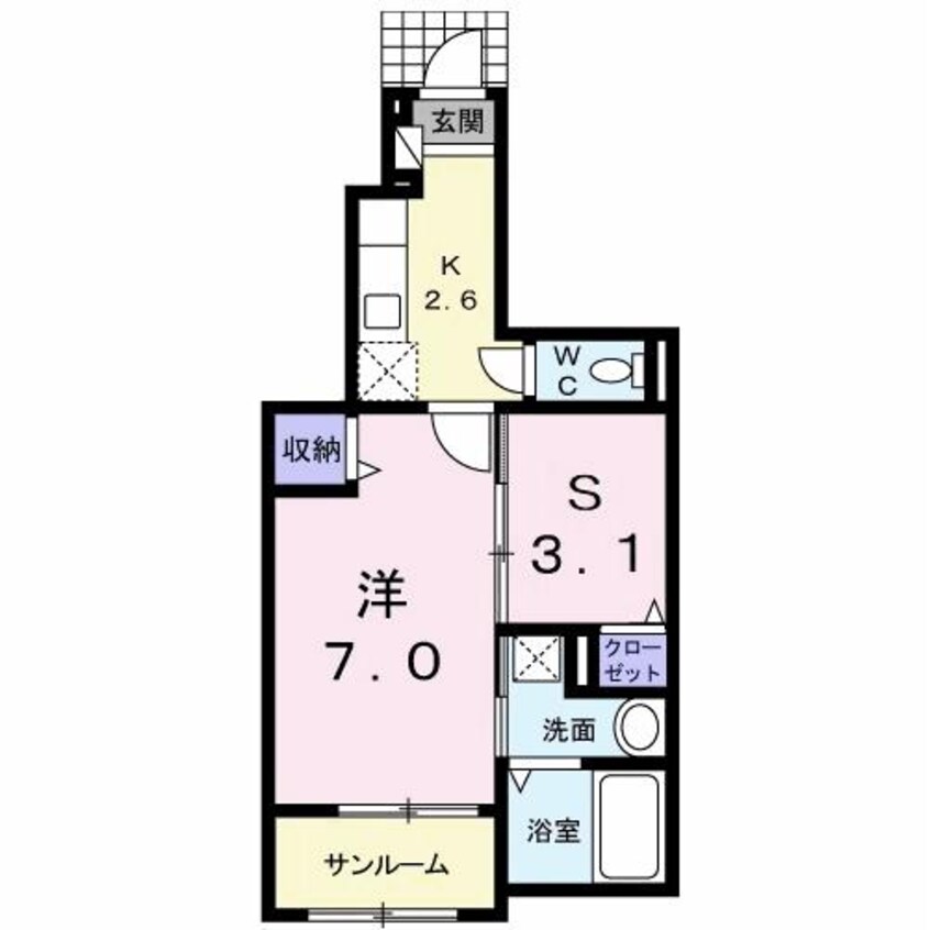 間取図 Amazing　Square　D（上諏訪町）