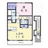 ブロッサムＡ（南千木町） 1LDKの間取り
