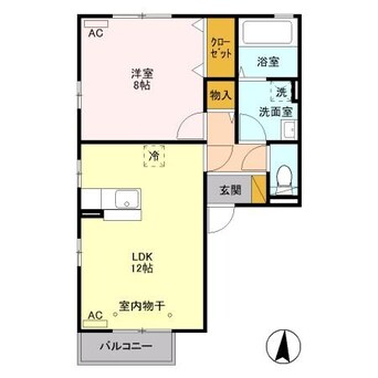 間取図 プリムローズＢ（長沼町）