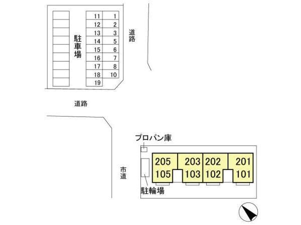 配置図 スリーエス（馬見塚町）