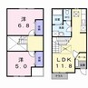 ブロードパークC（連取町） 2LDKの間取り