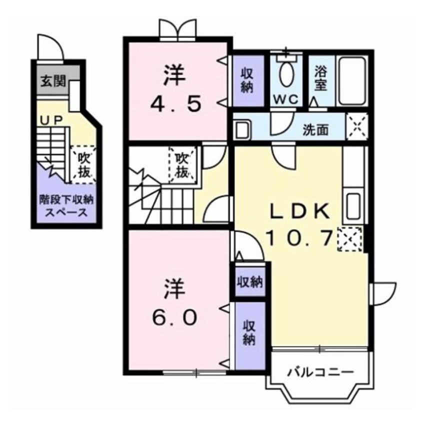 間取図 カサベルデB（安堀町）