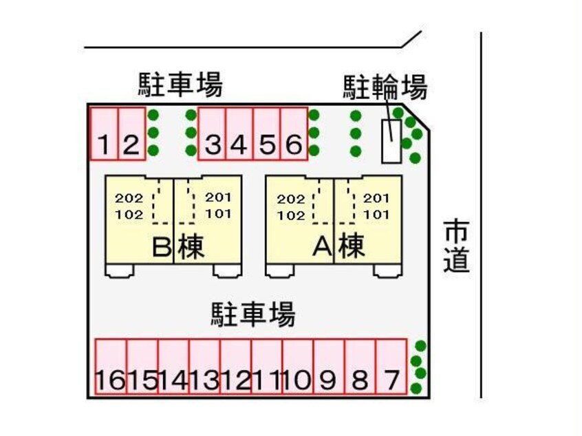 配置図 カサベルデB（安堀町）