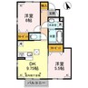 コンソラータ堀之内 2DKの間取り
