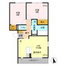 ラフェリア（連取町） 2LDKの間取り