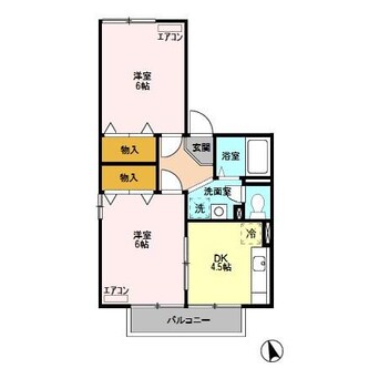 間取図 エピナール D（連取町）