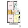 エピナール D（連取元町） 2DKの間取り