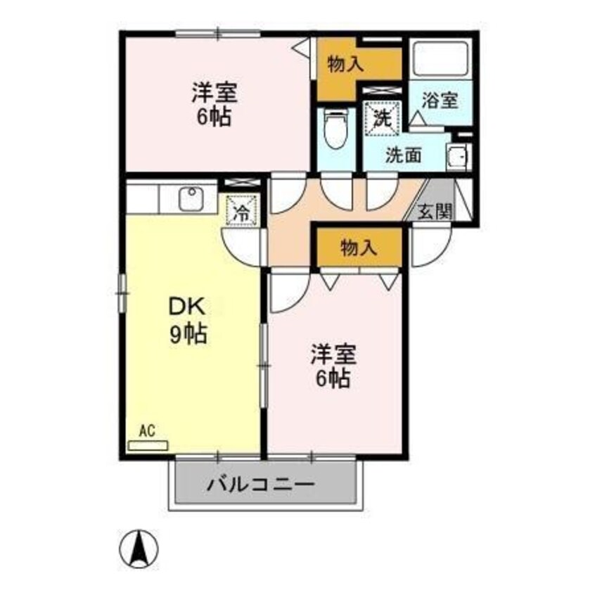 間取図 ポルトス元町C（連取町）