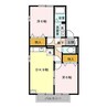 プランドールB（茂呂町） 2DKの間取り