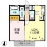 ブルーサファイアB（茂呂町） 1LDKの間取り
