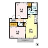 エピナールC（連取本町） 2DKの間取り