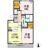 ティアラ（昭和町） 2LDKの間取り