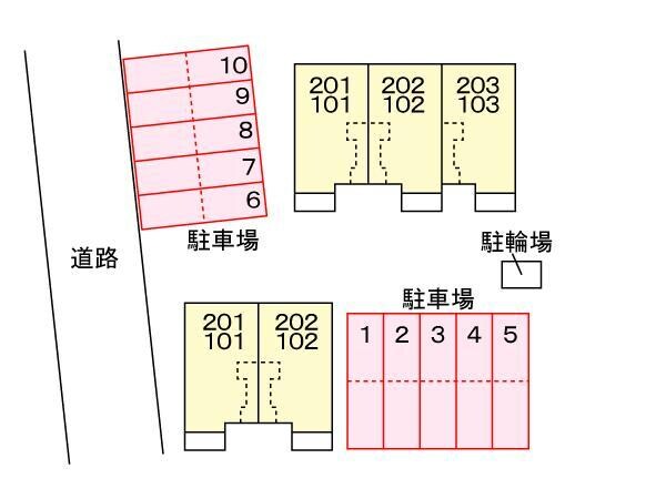 配置図 サンセールＯ・B（昭和町）