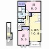 シャイニングⅢ（富塚町） 2LDKの間取り