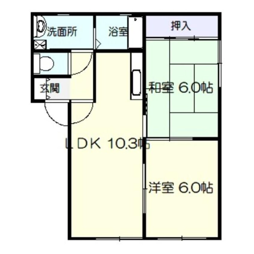 間取図 シャンテリーベンＢ（上諏訪町）