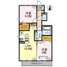 グランツ（連取元町） 2LDKの間取り