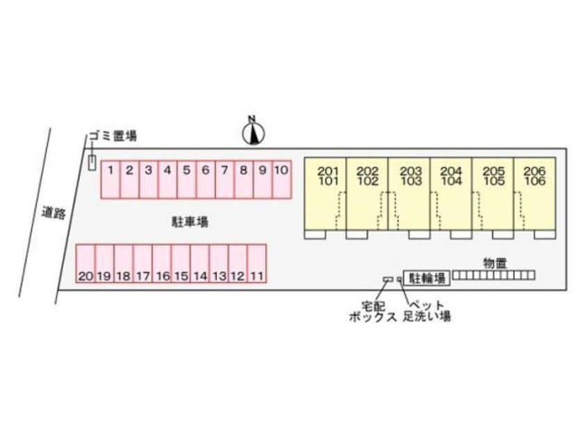 配置図 フェリーチェ（下触町）