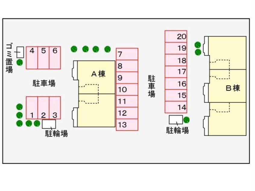 配置図 シャルマンB（山王町）