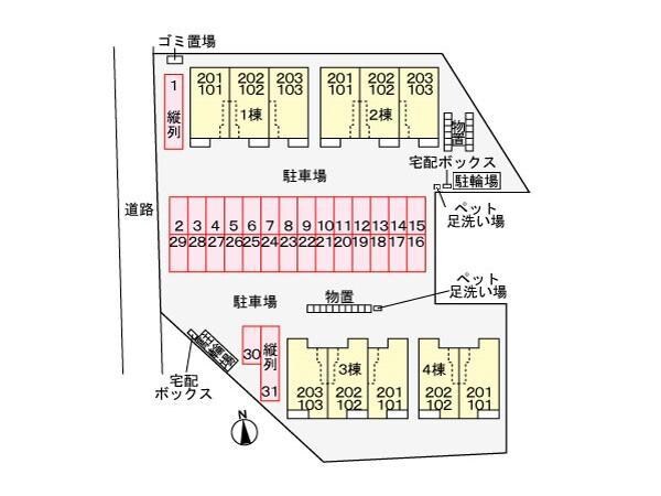 配置図 レジデンス　フジ　C（富塚町）