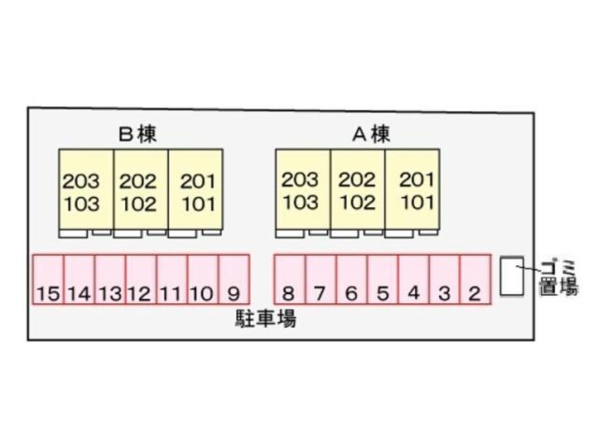 配置図 オギワラハイツB（下植木町）