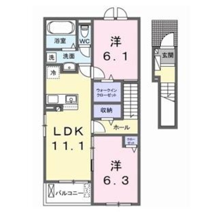 間取図 ラ　メゾン豊城B（豊城町）